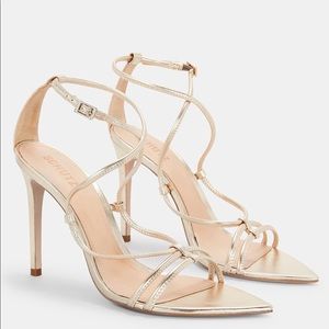 Schutz gold evening shoes size 9 1/2 worn once